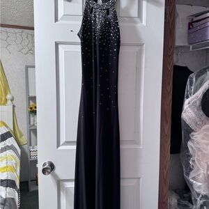 Source Unknown Black and Silver Prom Dress